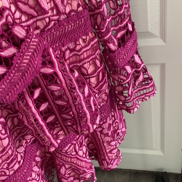 LA MAISON TALULAH Caprice Long-Sleeve Floral-Lace Short Dress - Picture 9 of 9